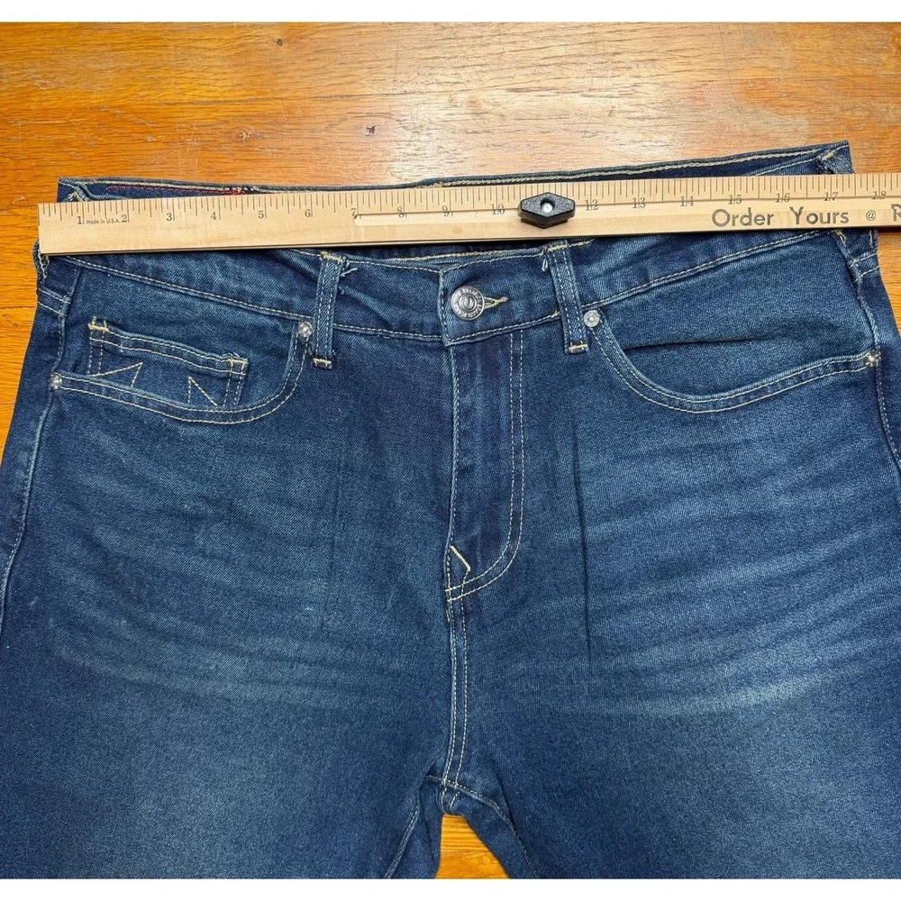 True Religion Men's 34x34 Ricky Jeans Relaxed Straight Blue Dark Wash‎